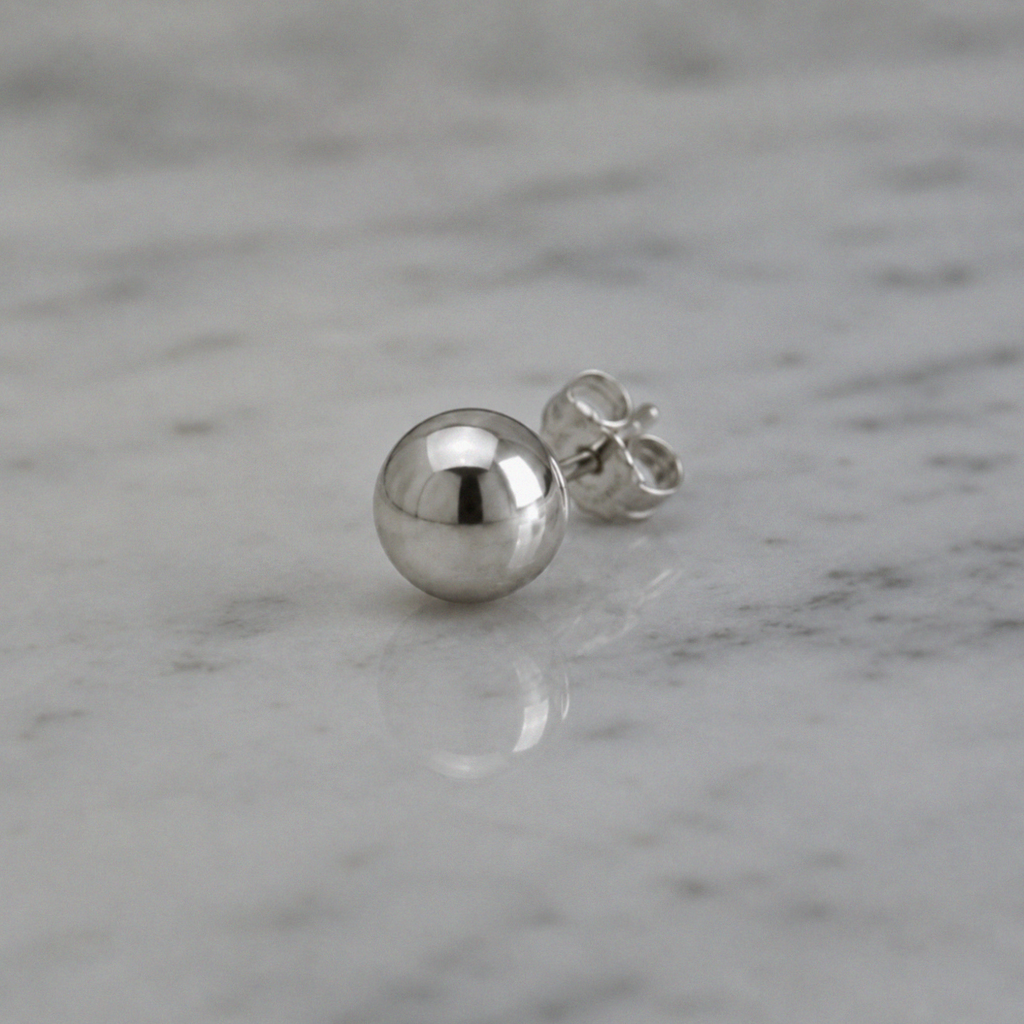 Silver 6mm Ball Stud Earrings