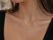 9ct Yellow Gold Diamond Trilogy Drop Pendant Necklace (0.10ct)