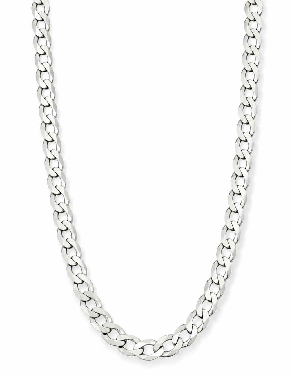 Fred Bennett Sterling Silver Diamond-Cut Curb Chain 56cm