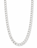 Fred Bennett Sterling Silver Diamond-Cut Curb Chain 56cm