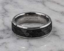 Fred Bennett Stainless Steel Black Faceted Spinner Ring
