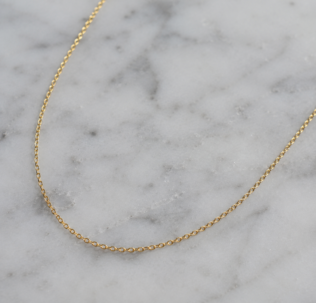 9ct Yellow Gold 16"-18" Diamond-Cut Cable Link Chain