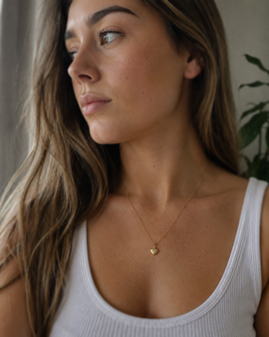 9ct Yellow Gold Heart Charm Pendant