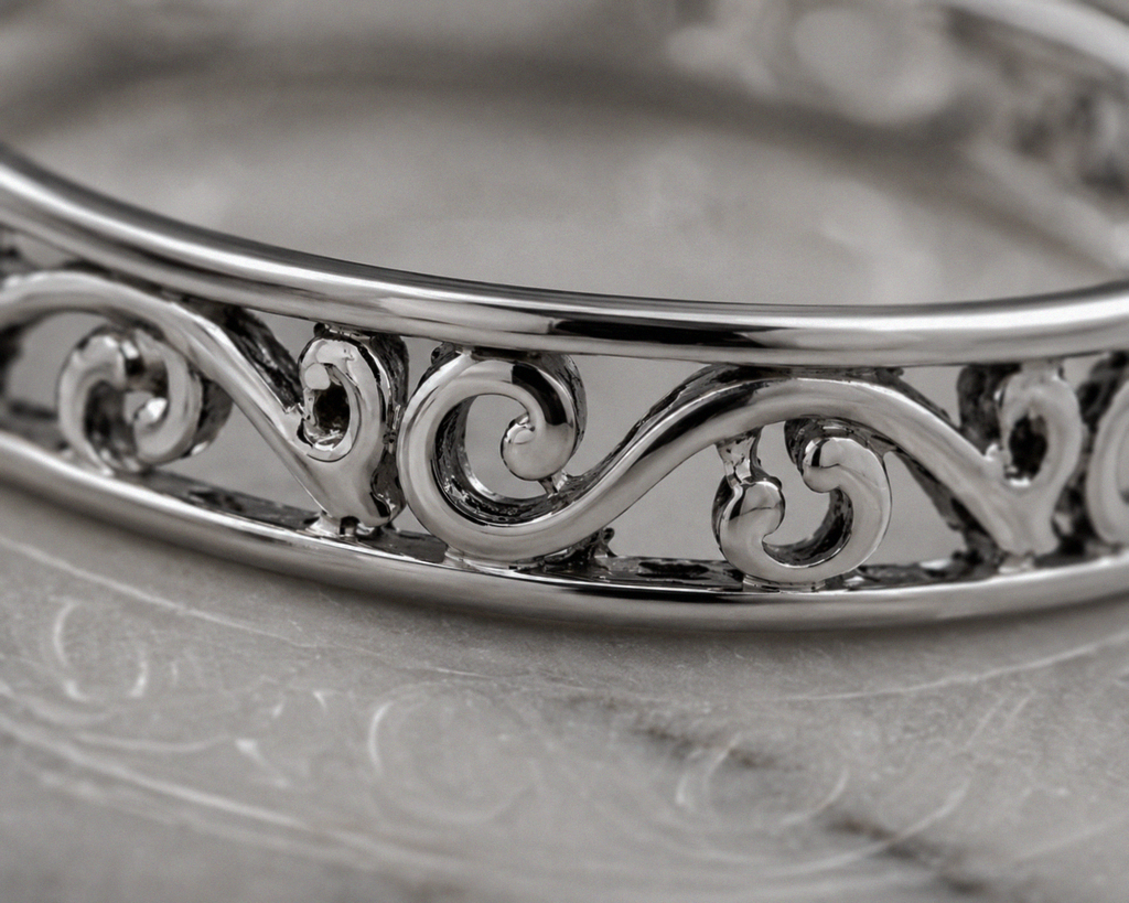 Filigree Sterling Silver Band Ring