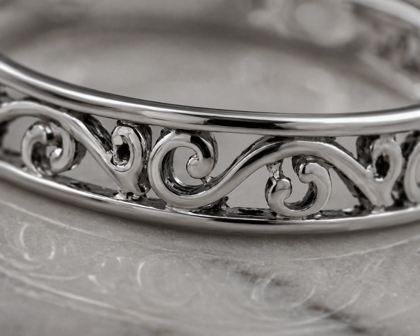 Filigree Sterling Silver Band Ring