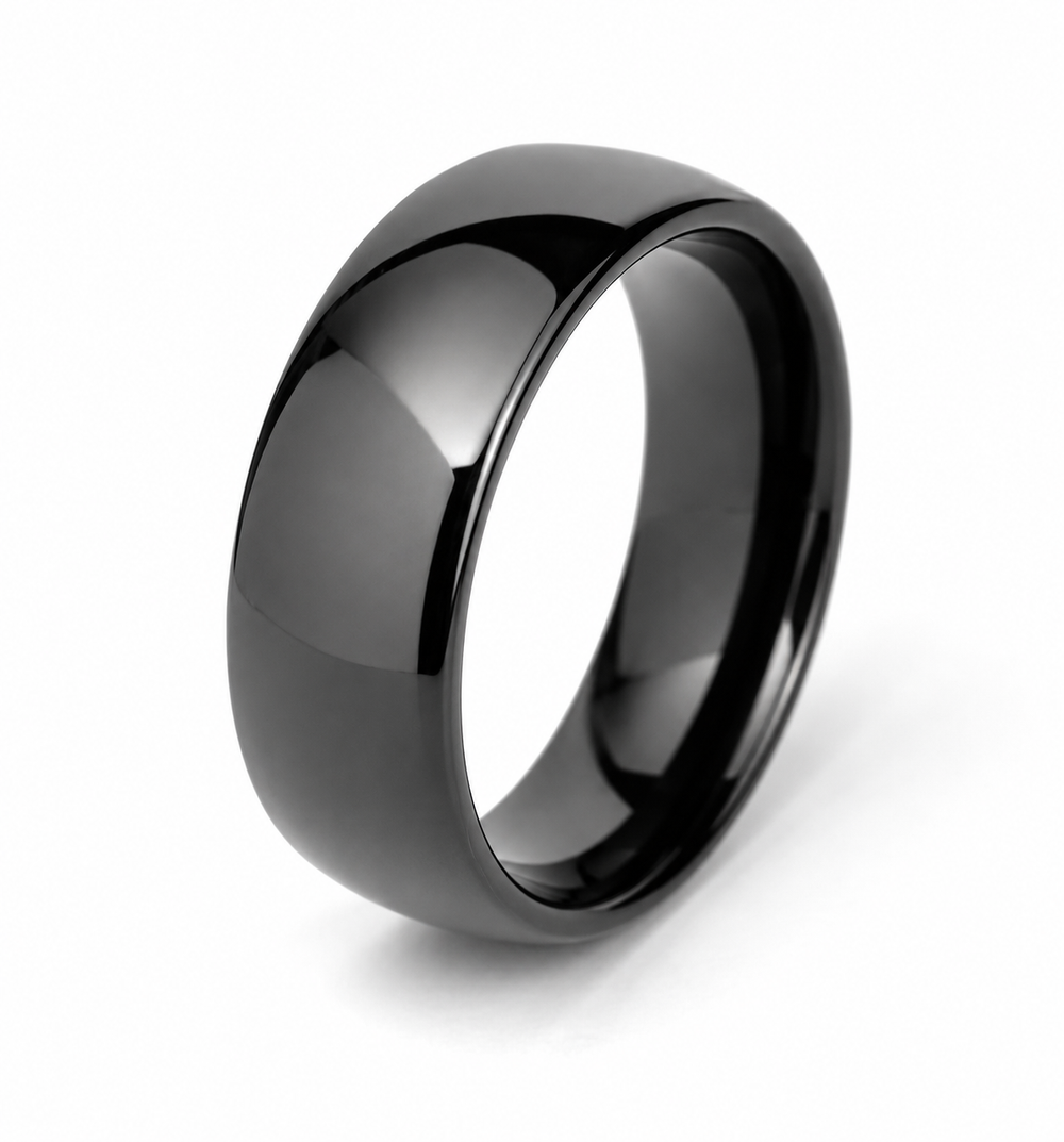 Fred Bennett Black-Tone Tungsten 8mm Band Ring