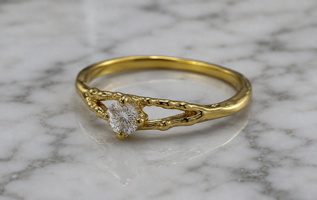 Banyan 18ct Gold Vermeil Lab-Grown Diamond Solitaire Ring
