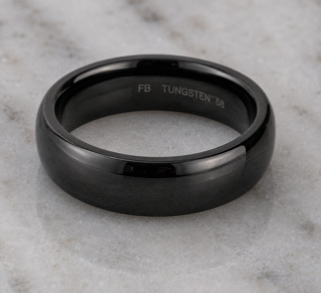 Fred Bennett Black-Tone Tungsten 8mm Band Ring