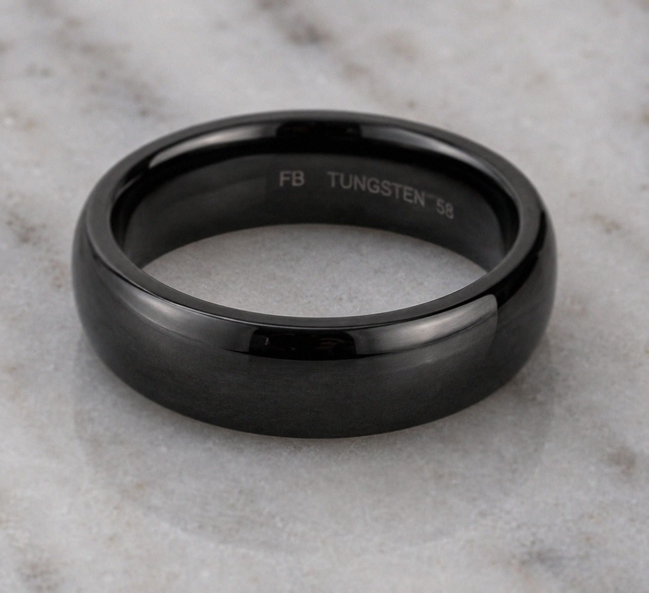 Fred Bennett Black-Tone Tungsten 8mm Band Ring