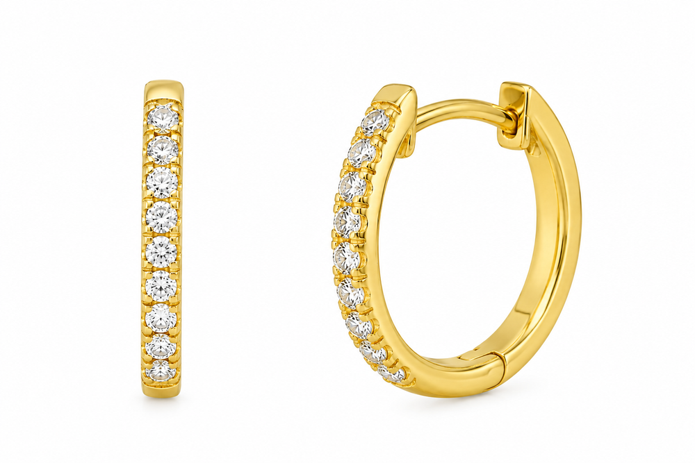 18ct Gold 0.25ct Lab-Grown Diamond Hoop Earrings