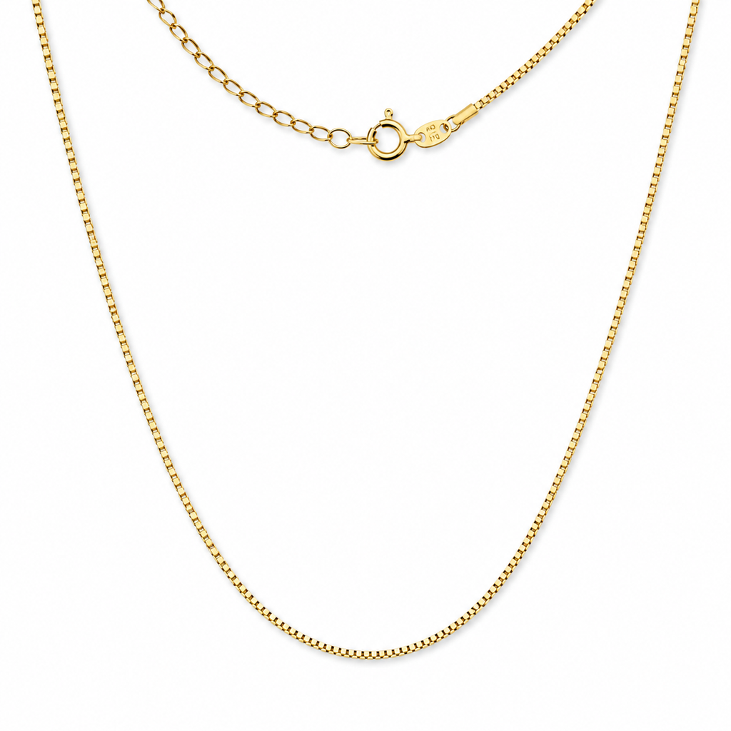 9ct Yellow Gold Venetian Box Chain Necklace (41-46cm)