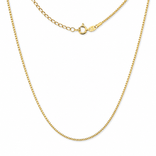 9ct Yellow Gold Venetian Box Chain Necklace (41-46cm)