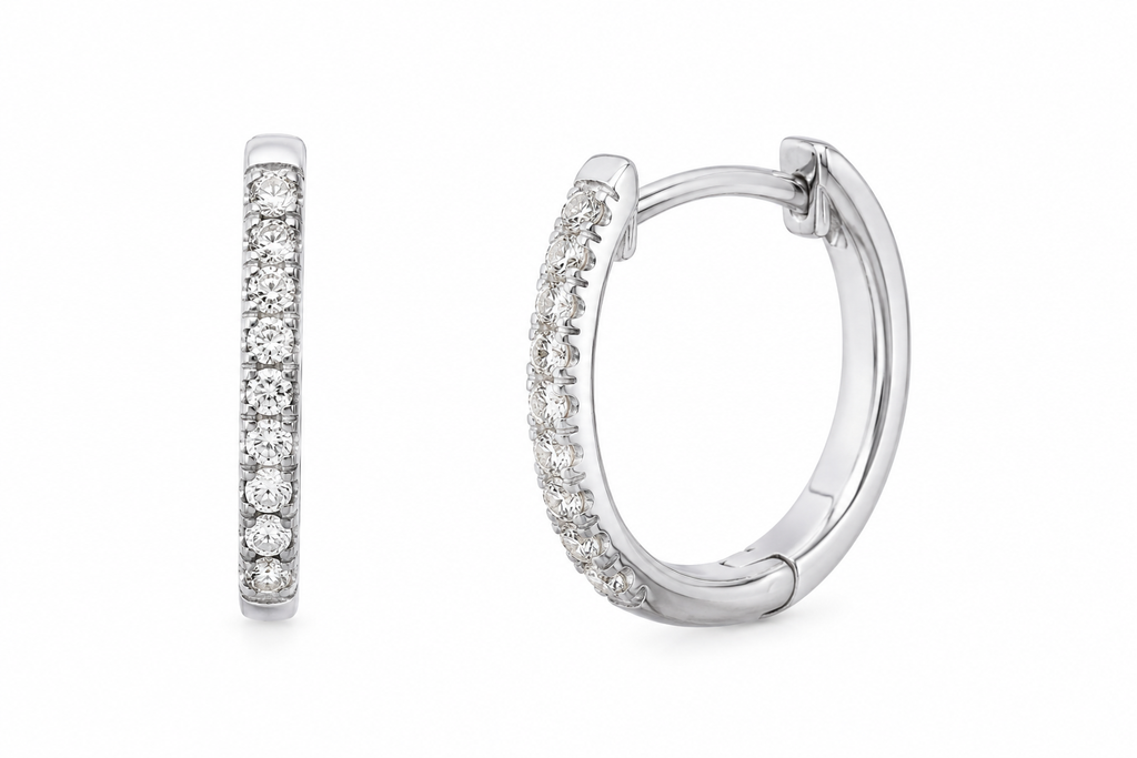 18ct Gold 0.25ct Lab-Grown Diamond Hoop Earrings
