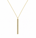 9ct Yellow Gold Glitter Bar Pendant Necklace