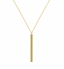 9ct Yellow Gold Glitter Bar Pendant Necklace