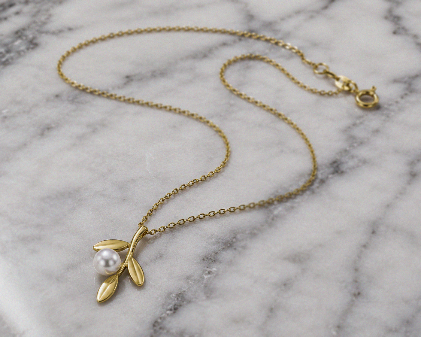 Willow Pearl Necklace in 9ct Gold