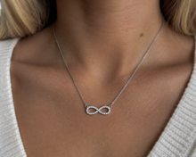 Sterling Silver Moissanite Infinity Pendant Necklace