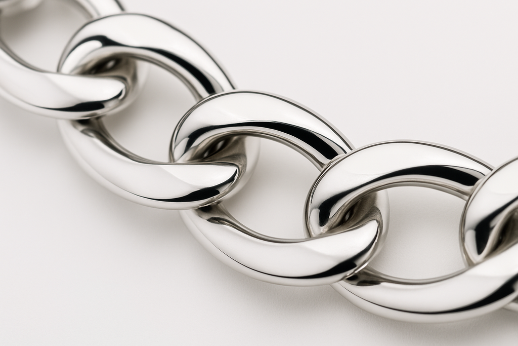 Premium Heavyweight Linked Chain Necklace in Sterling Silver – 41cm. PRE ORDER