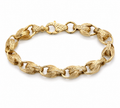 9ct Yellow Gold Medium Tulip Link Bracelet – Plain Finish