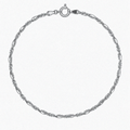 Sterling Silver Twisted Chain Charm Bracelet