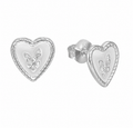 Laura Ashley Spring Posy Sterling Silver Heart Stud Earrings