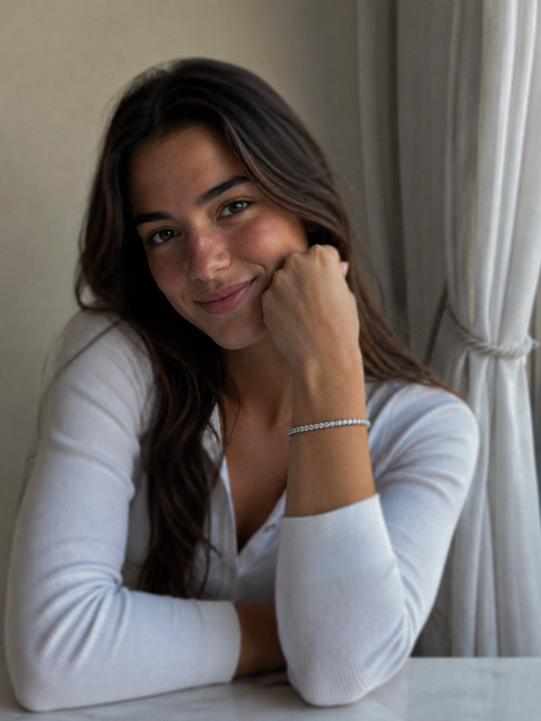 18ct White Gold Lab-Grown Diamond Tennis Bracelet