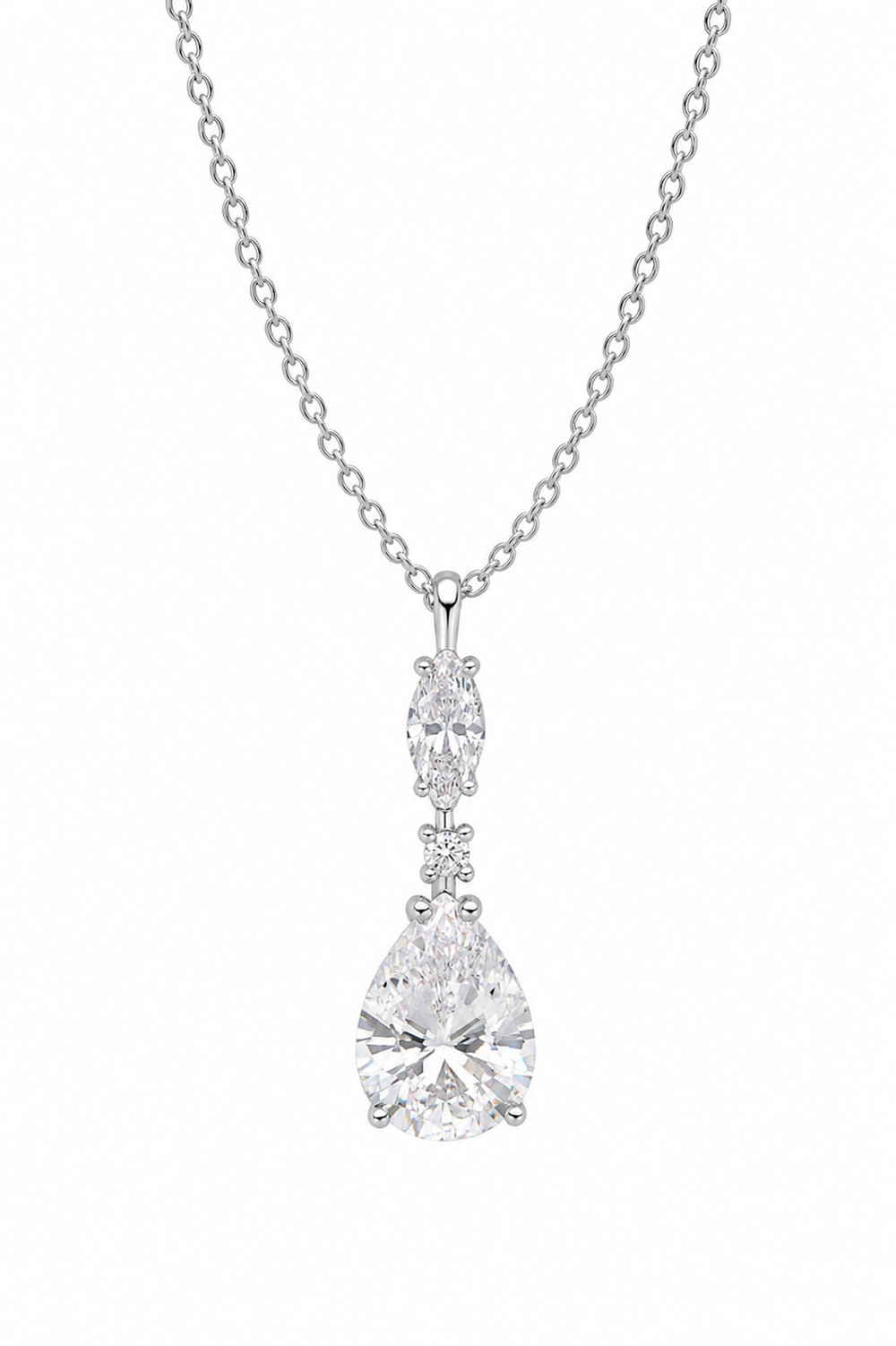 Diamonfire Marquise & Teardrop Drop Pendant Necklace