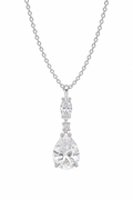 Diamonfire Marquise & Teardrop Drop Pendant Necklace – Sterling Silver (Triple Plated)