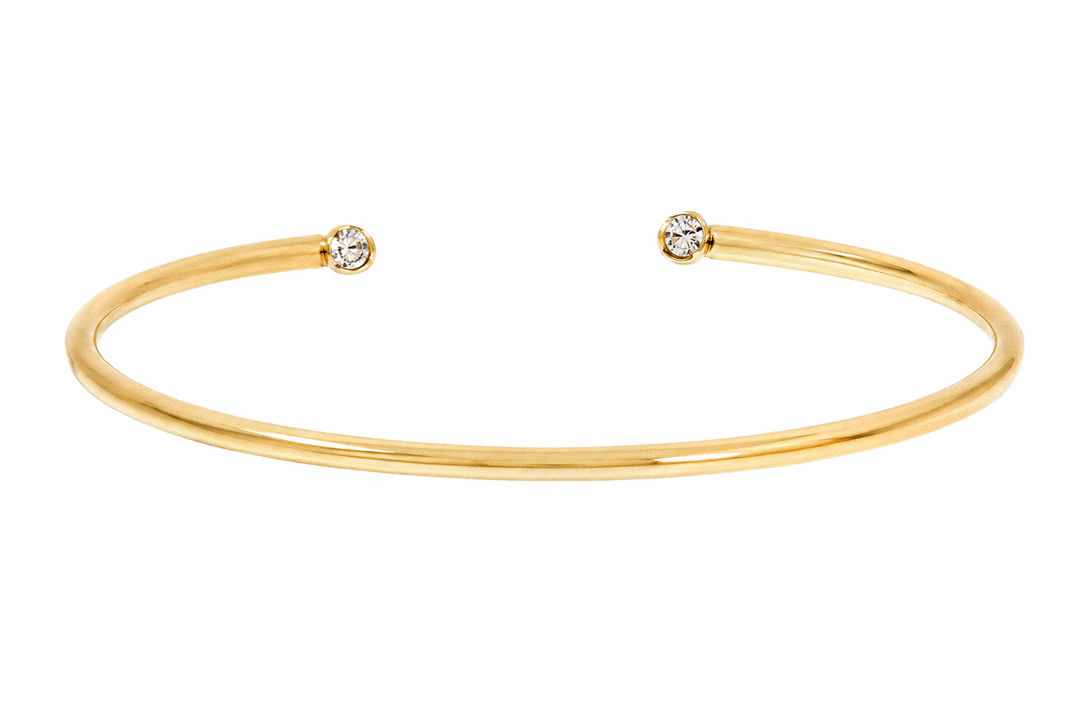 18ct Yellow Gold 0.16ct Diamond Open Bangle Bracelet
