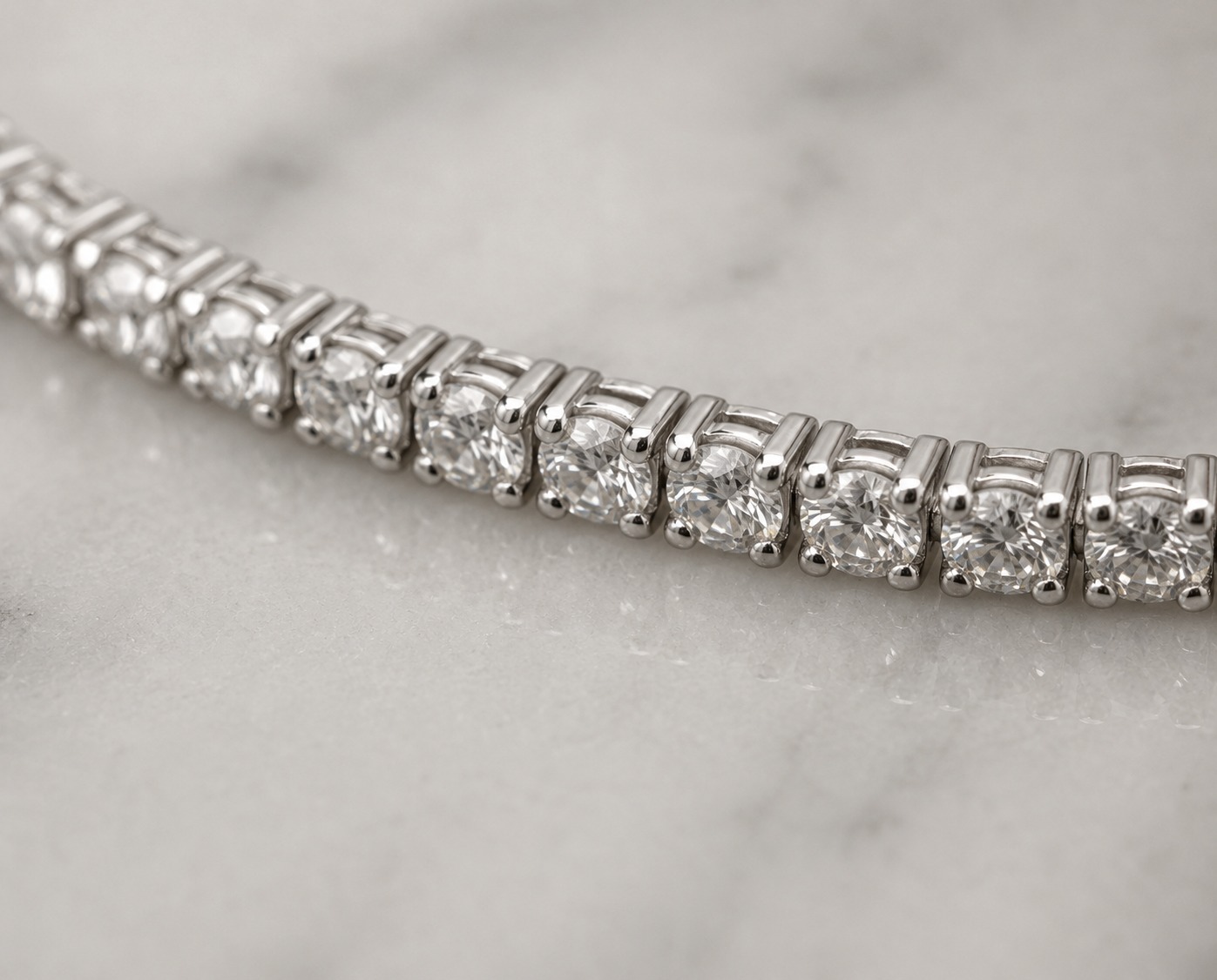 Diamonfire Sterling Silver Round Cut Zirconia Tennis Bracelet