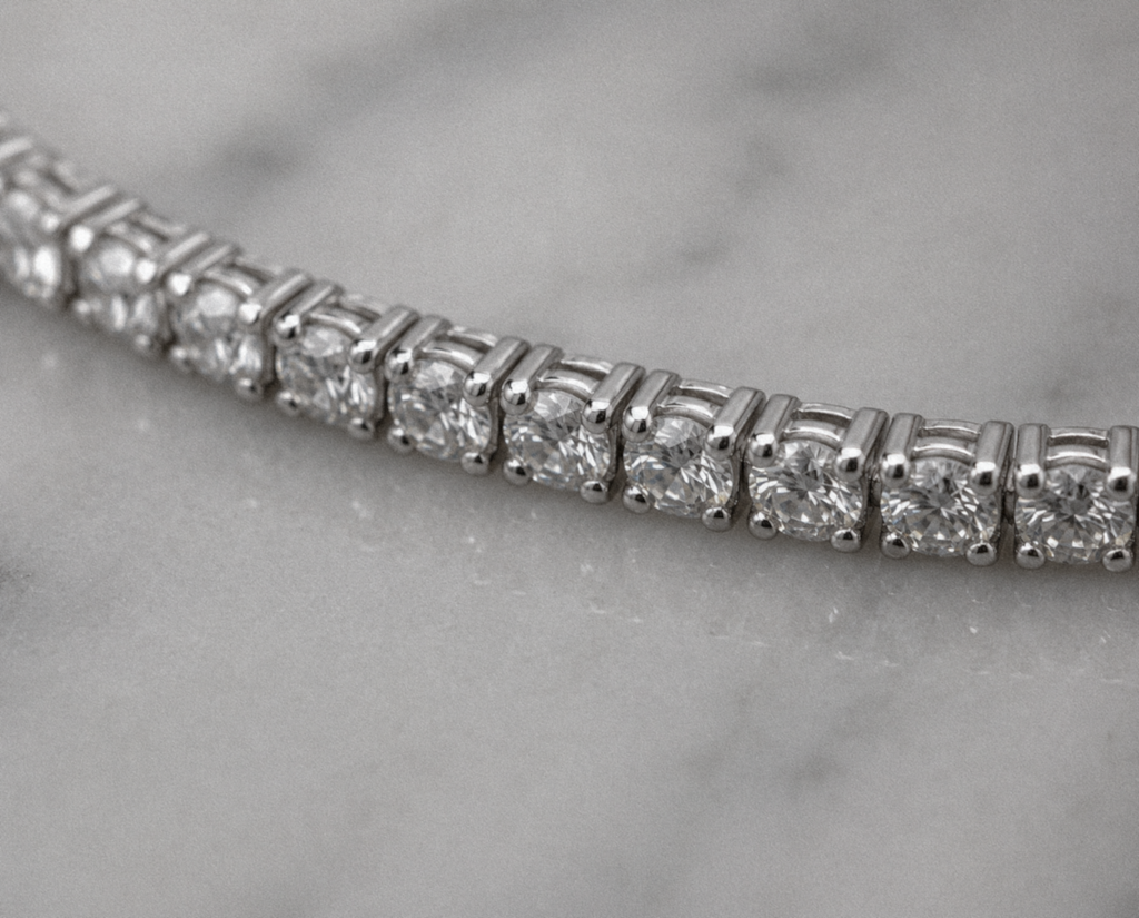 Diamonfire Sterling Silver Round Cut Zirconia Tennis Bracelet