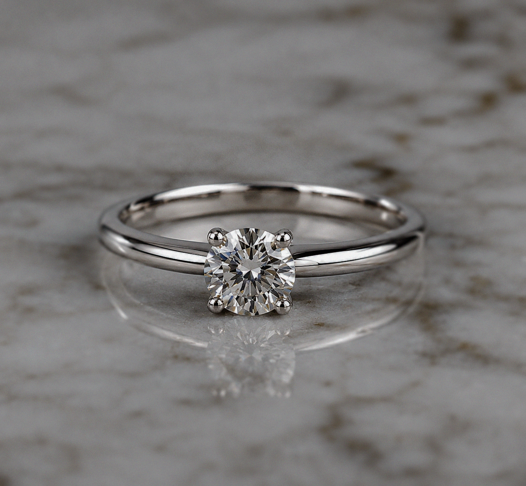 18ct White Gold 1.00ct Diamond Solitaire Ring – Timeless Four Claw Setting