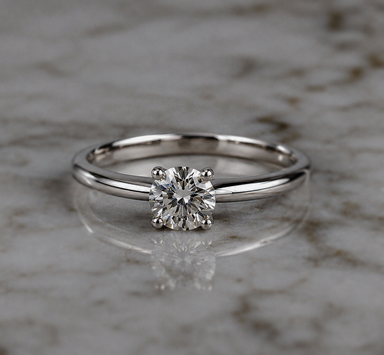 18ct White Gold 1.00ct Diamond Solitaire Ring – Timeless Four Claw Setting