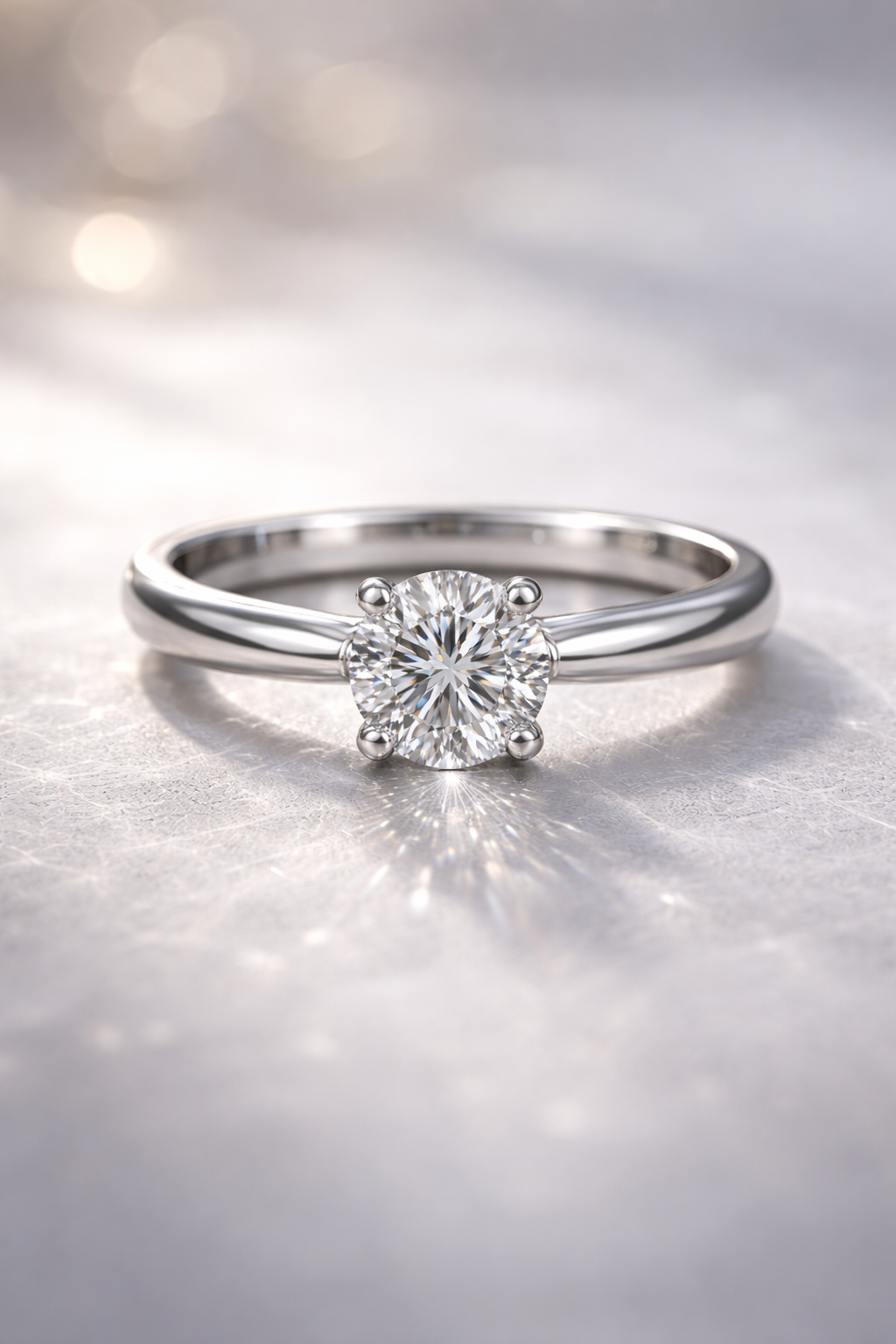 18ct White Gold 1.00ct Diamond Solitaire Ring – Timeless Four Claw Setting