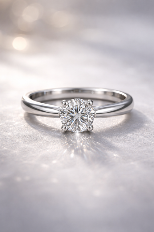 18ct White Gold 1.00ct Diamond Solitaire Ring – Timeless Four Claw Setting