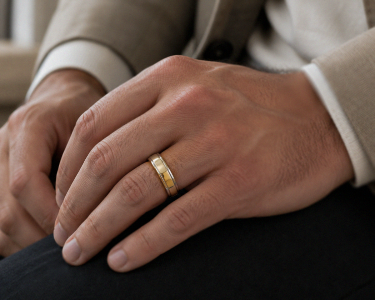 5mm Two-Colour Gold Wedding Band – 9ct / 18ct