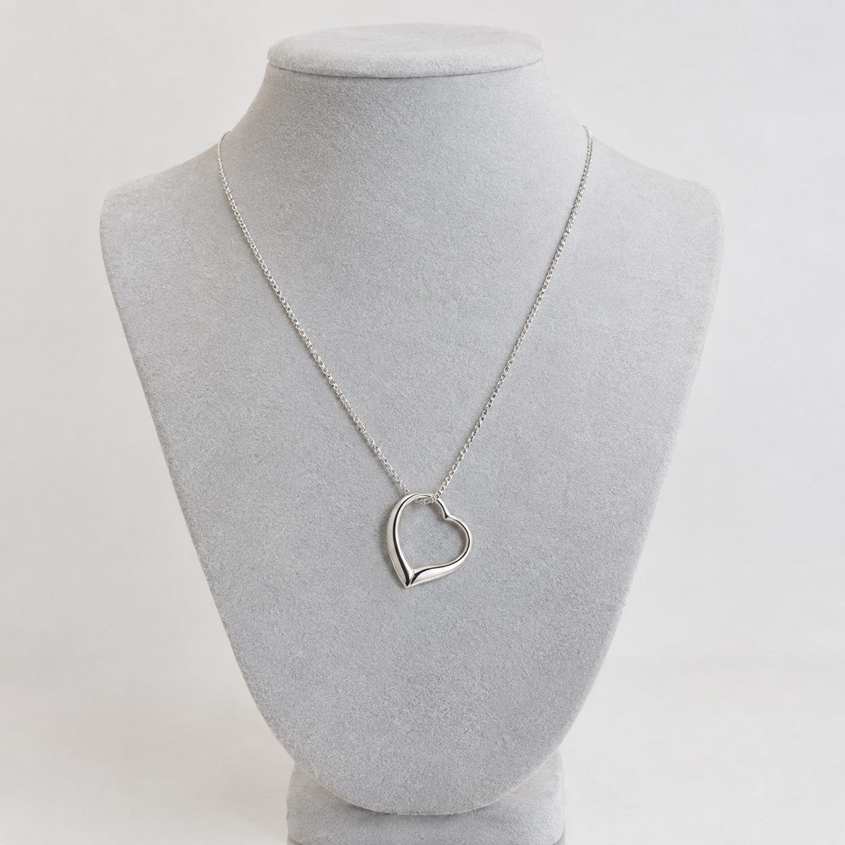 Sterling Silver Slip-On Heart Pendant Necklace