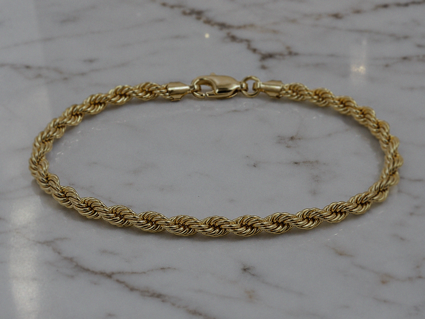 9ct Yellow Gold 6mm Rope Bracelet – Hollow Design