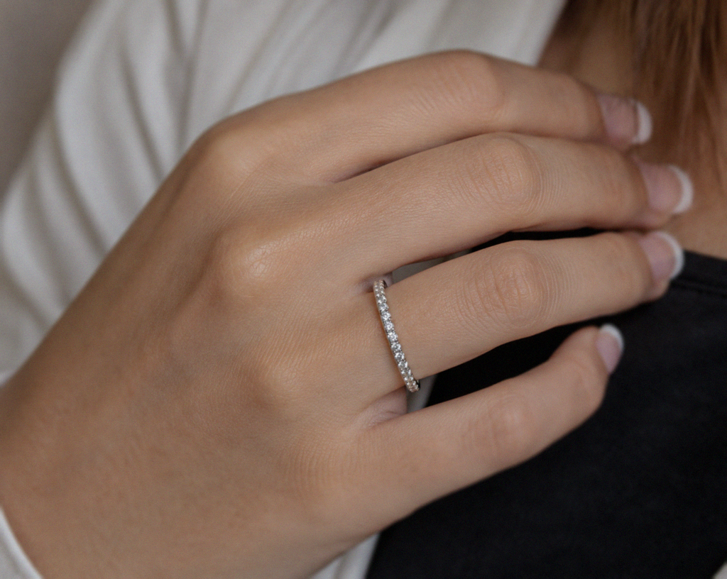 Diamonfire Sterling Silver Micro Zirconia Eternity Ring