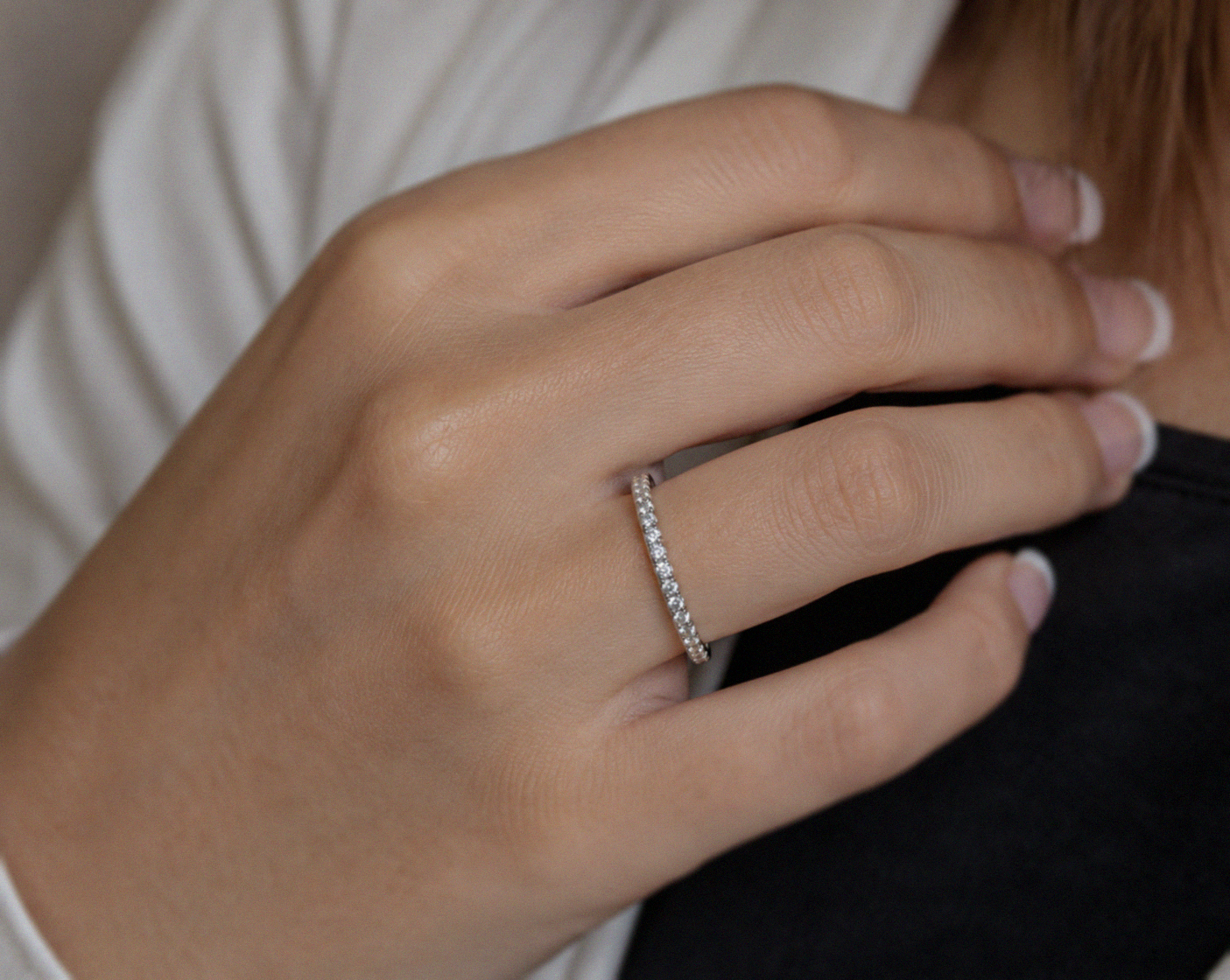 Diamonfire Sterling Silver Micro Zirconia Eternity Ring