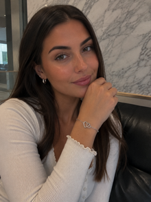 Sterling Silver Heart Connection Chain Bracelet