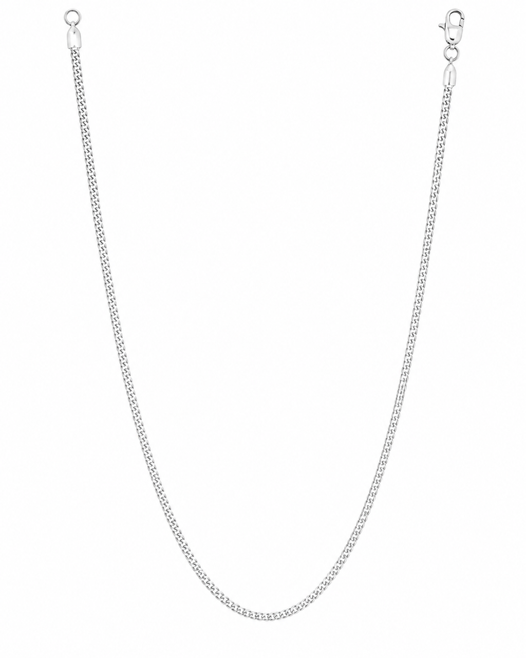 18ct White Gold Diamond-Cut Curb Chain  20” | Solid 6.4g Premium Necklace