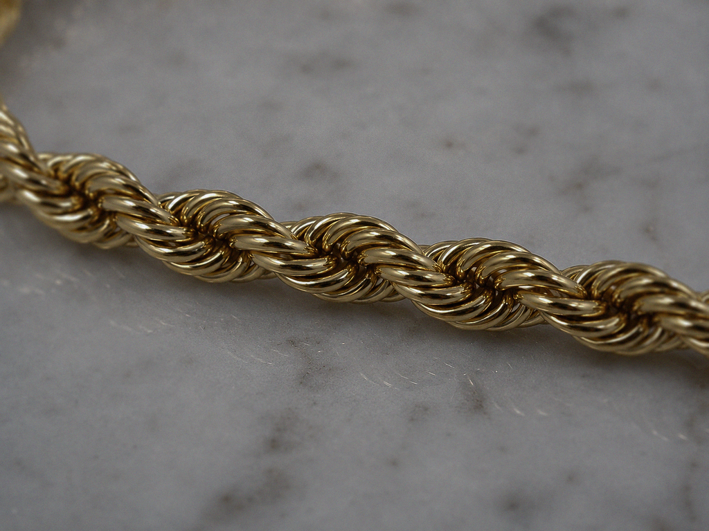 9ct Yellow Gold 6mm Rope Bracelet – Hollow Design