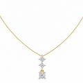 9ct Yellow Gold Diamond Trilogy Drop Pendant Necklace (0.10ct)