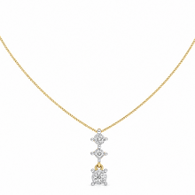 9ct Yellow Gold Diamond Trilogy Drop Pendant Necklace (0.10ct)