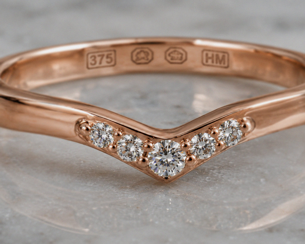 Rose Gold 0.12ct Five-Stone Shaped Diamond Wedding Ring