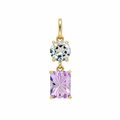 9ct Yellow Gold Toi et Moi Quartz & Rose de France Amethyst Pendant. (Chain not included)