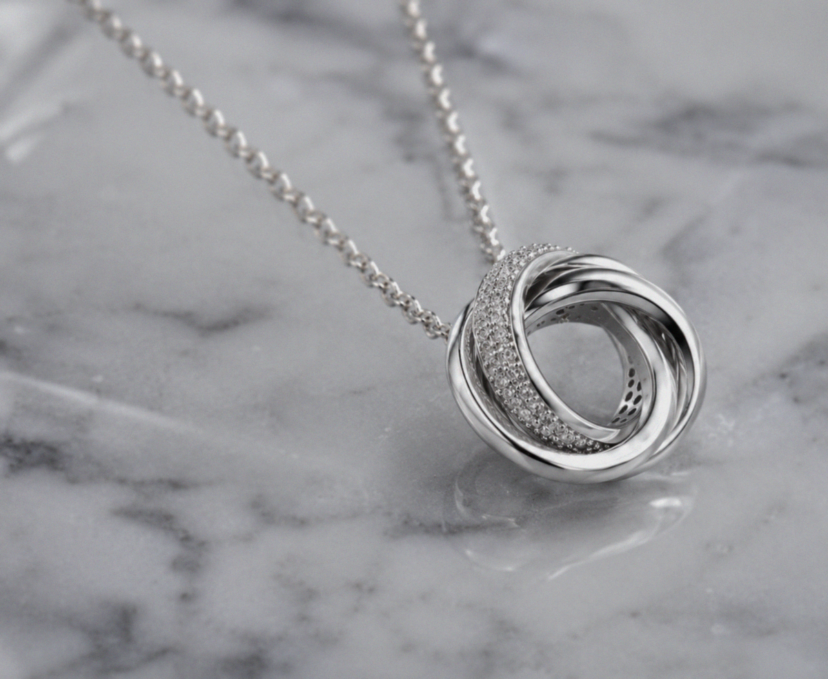 Diamonfire Sterling Silver Cubic Zirconia Triple Twist Necklace