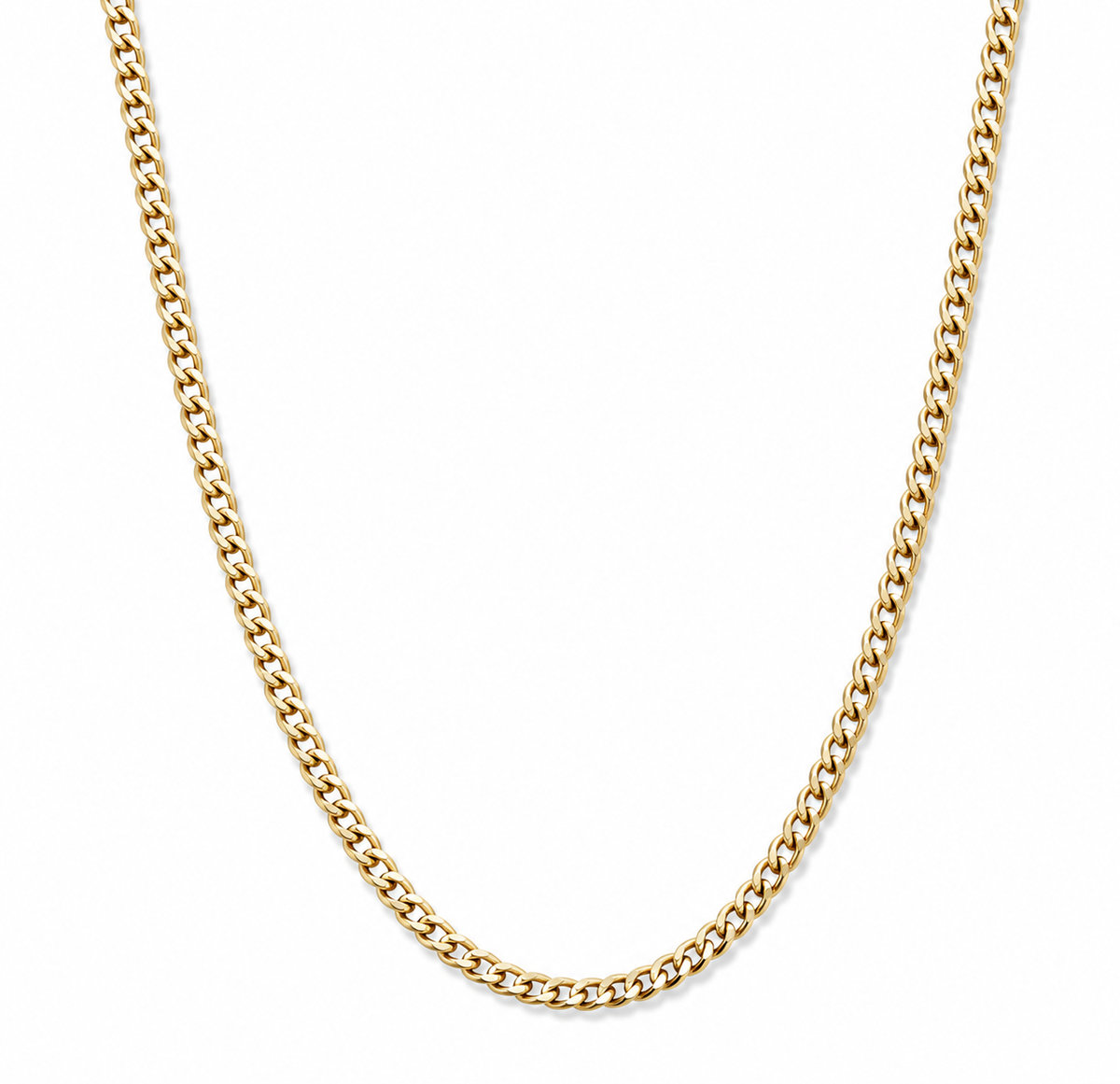 9ct Yellow Gold 2.5mm Diamond-Cut Curb Chain