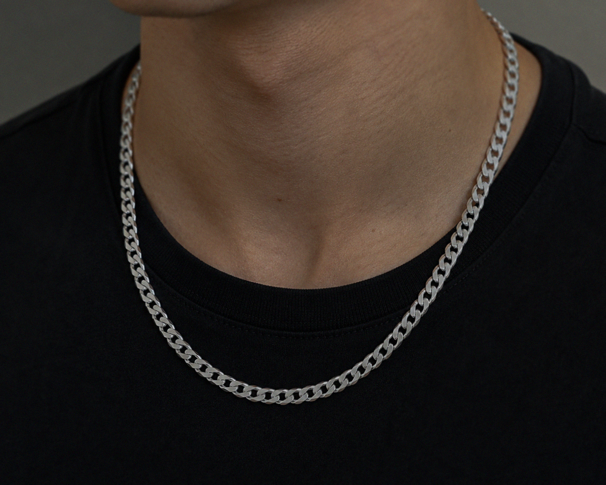 Fred Bennett Sterling Silver Diamond-Cut Curb Chain 56cm